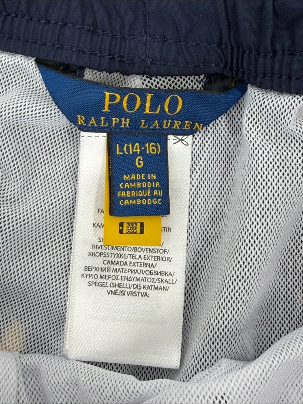 Polo by Ralph Lauren Navy Swim Shorts with Multicolor Pony Embroidery